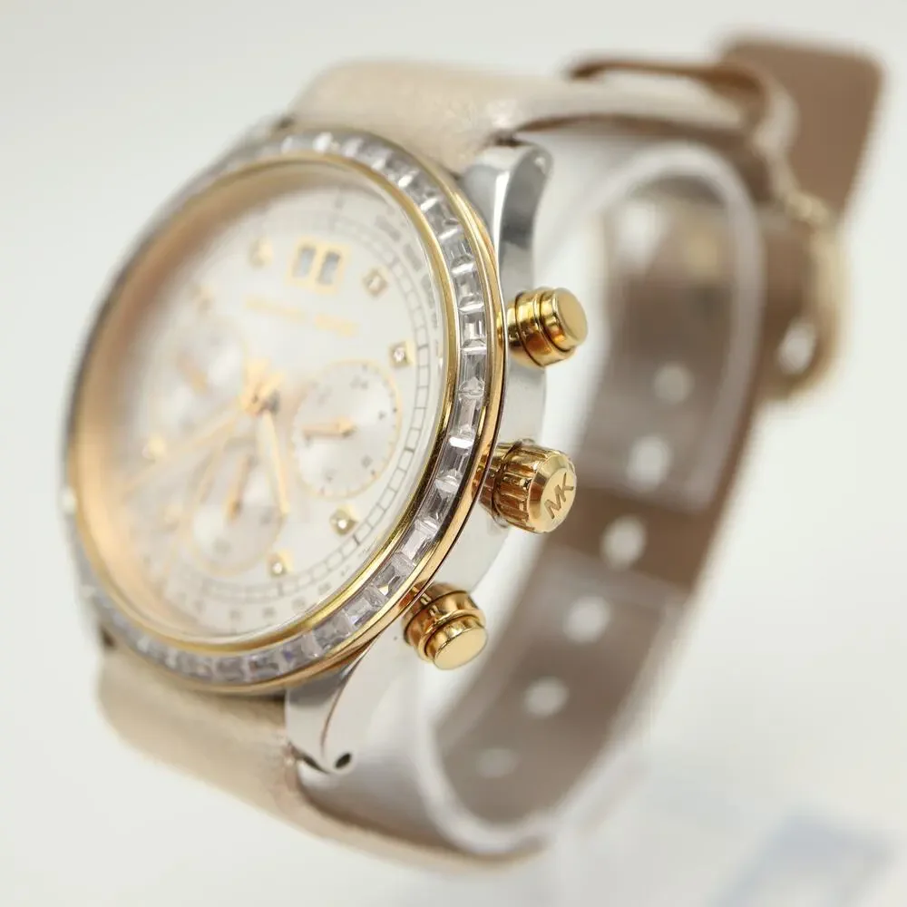 Michael Kors Brinkley Two Tone Pave Chronograph 40mm Watch MK6188 w New Battery - Picture 10 of 15